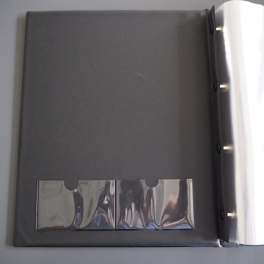 ファイリング型・縦タイプ 黒色生地 ゴールド/シルバー浮き出し箔押し 不動産重要書類ファイル