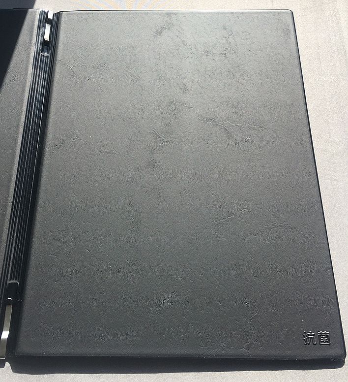抗菌PVC製メニューブック A4 黒 リフィルタイプ